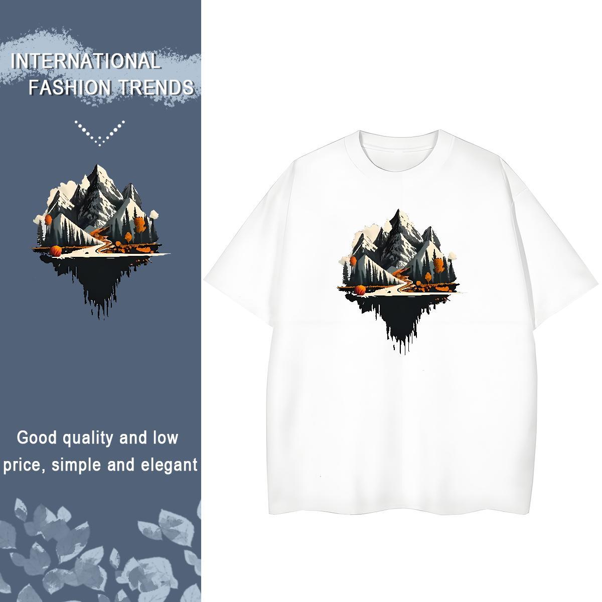 Nice Women Tees 230g Pure Cotton mountains Hip Hop Street T Shirt For Woman Breathable Soft Customized Wear