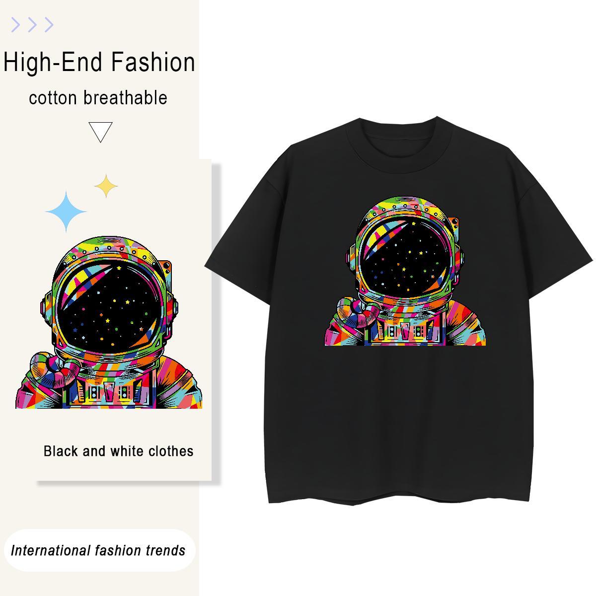 Unisex Women Tees 100% Cotton 230g outer space Sports Street Wear Womens T Shirts Comfortable Custom Printed Tshirts