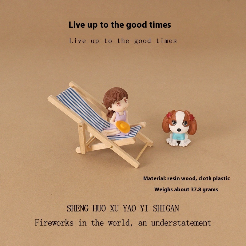 Adorable Little Canine Wooden Bench - Compact Interior Accent Piece for Workstations and Shelves (OB11 Design)