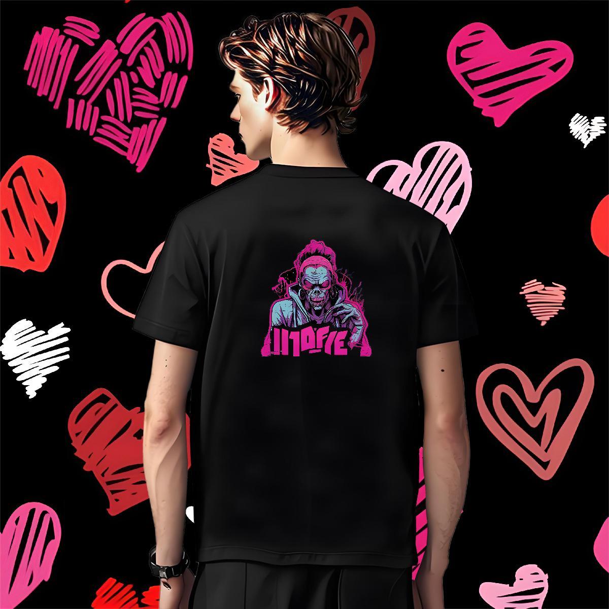 Unisex Mens T Shirts 230g Cotton skull Casual Daily Wear Custom Cartoon Crew Neck Men Clothes T-Shirt Brand Tshirts
