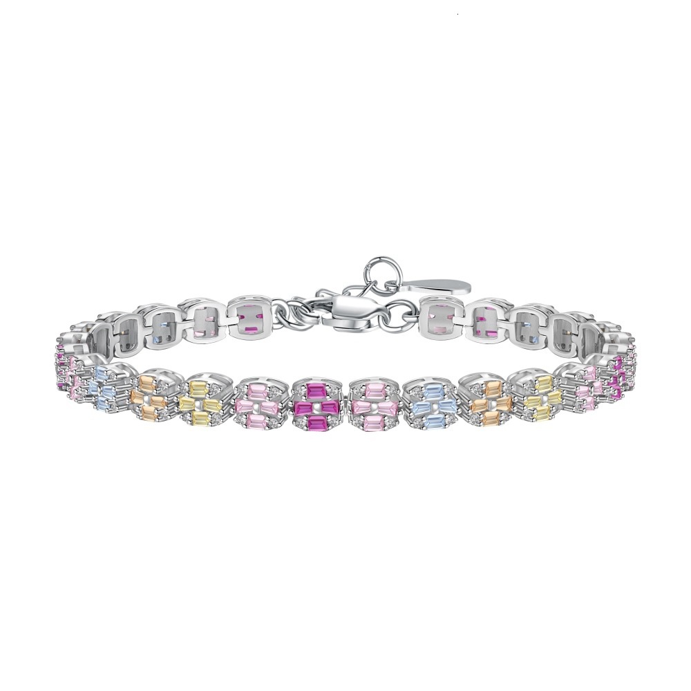 S Pure Sier Bracelet Full Color Zircon Flower Butterfly Love Water Drop Wedding Design Women's Jewelry