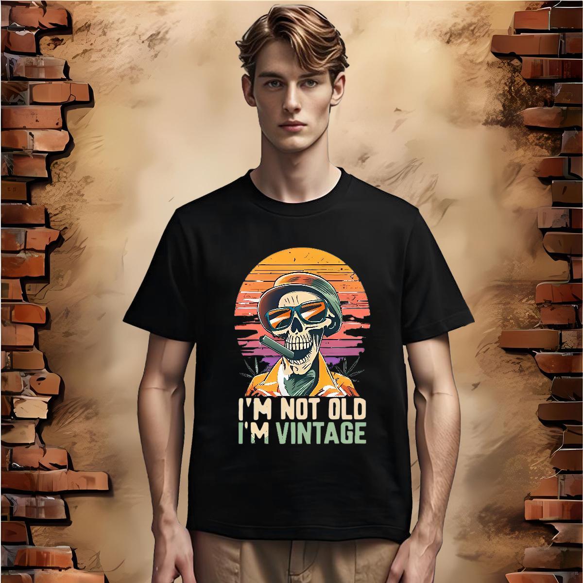 Classic Men T Shirts 230g Pure Cotton skull Daily Outfit DIY Printed O-Neck Short Sleeve Men Tops Tees Designer Fashion Tops Shirt