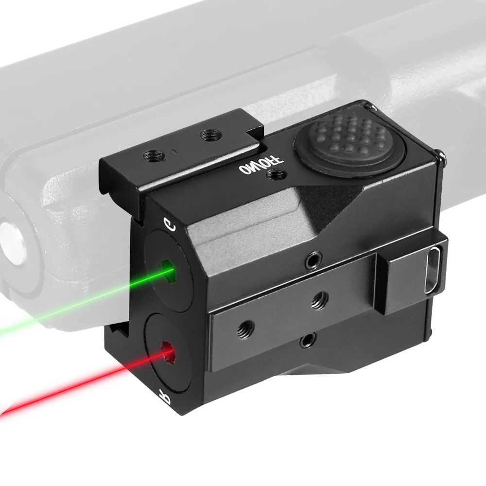 Low Profile Dual Red Green Laser Sight Rechargeable Weapon Laser Sight Gun Laser Sight for Pistol Handgun with Picatinny Rail X250319
