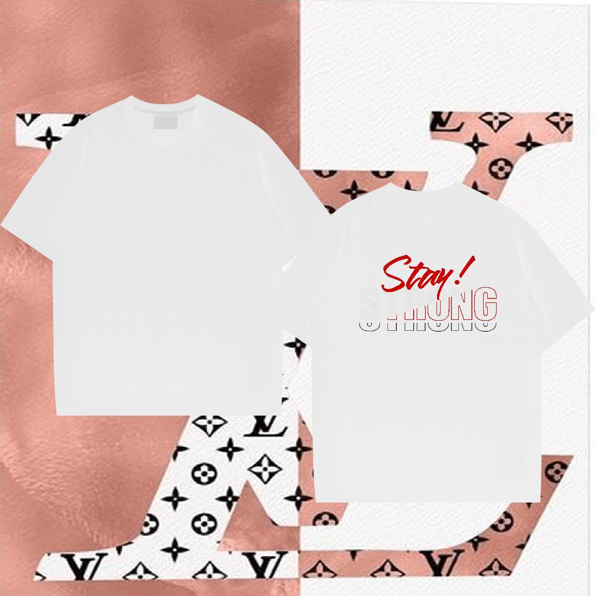 TOP Quality T-Shirts 230g Pure Cotton letter Home Outdoor Black White Round Neck Short Sleeve Men Tees 2024 New Top Tees