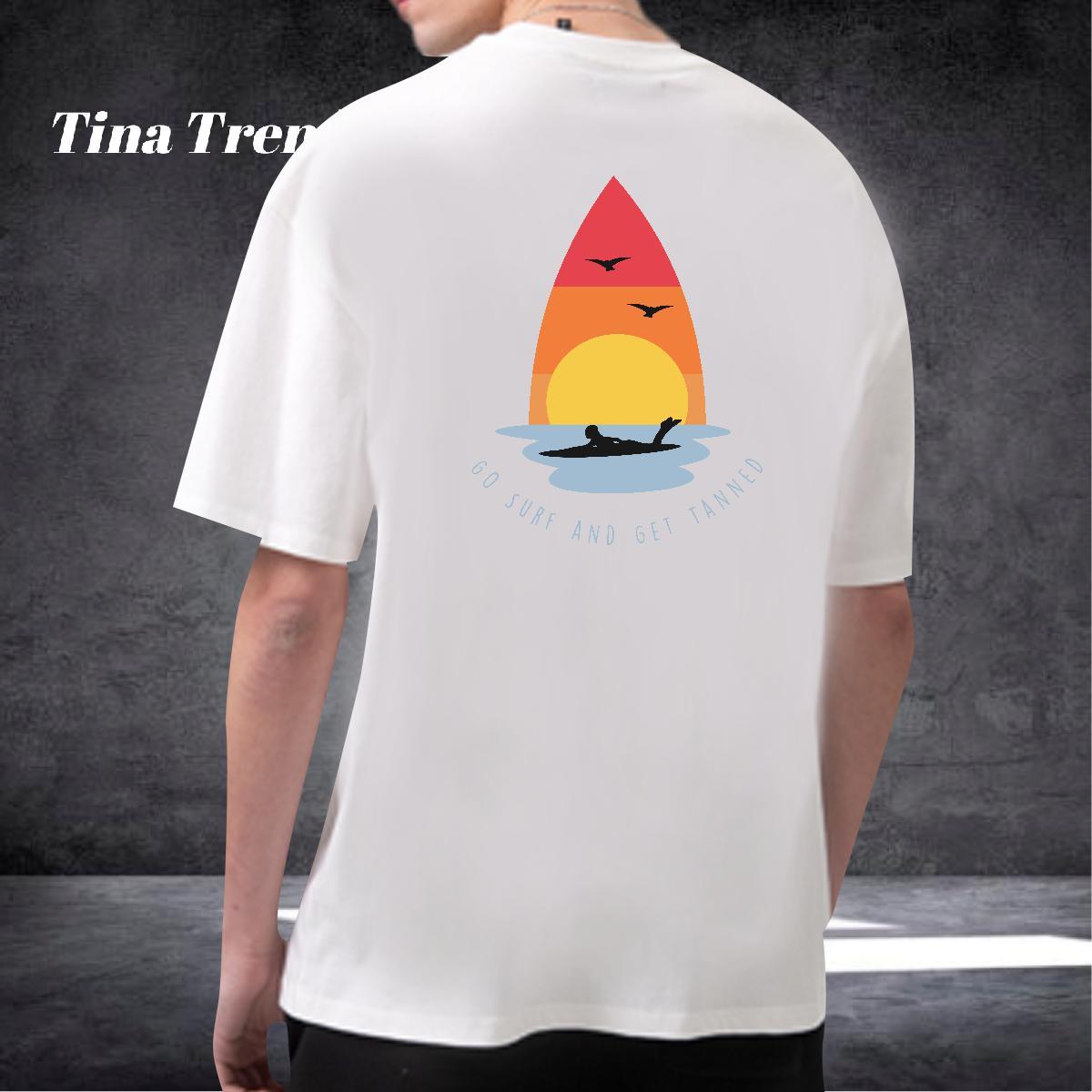 TOP Quality T-Shirts 230g Cotton beach Hip Hop Asian Size Round Neck Short Sleeve Tshirt for Man Woman Fashion New Tops Shirt