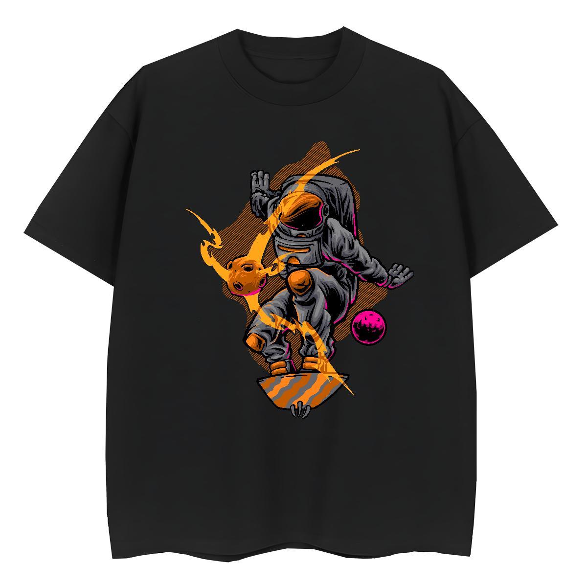 Unisex Tshirt for Man Woman 230g 100% Cotton cosmonaut Street Wear T Shirts Women Breathable Crew Neck Anime Tshirts