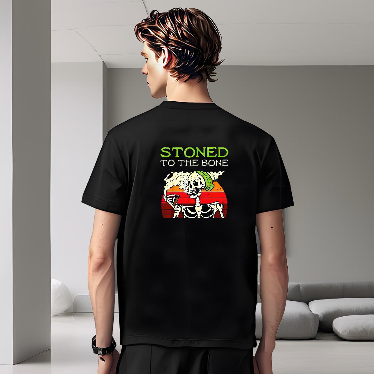 Loose T Shirt For Man 100% Cotton 230g skull High Street Hip Hop Plus Size Custom O-Neck Short Sleeve Men Tops Tees Wholesale Tee Shirt