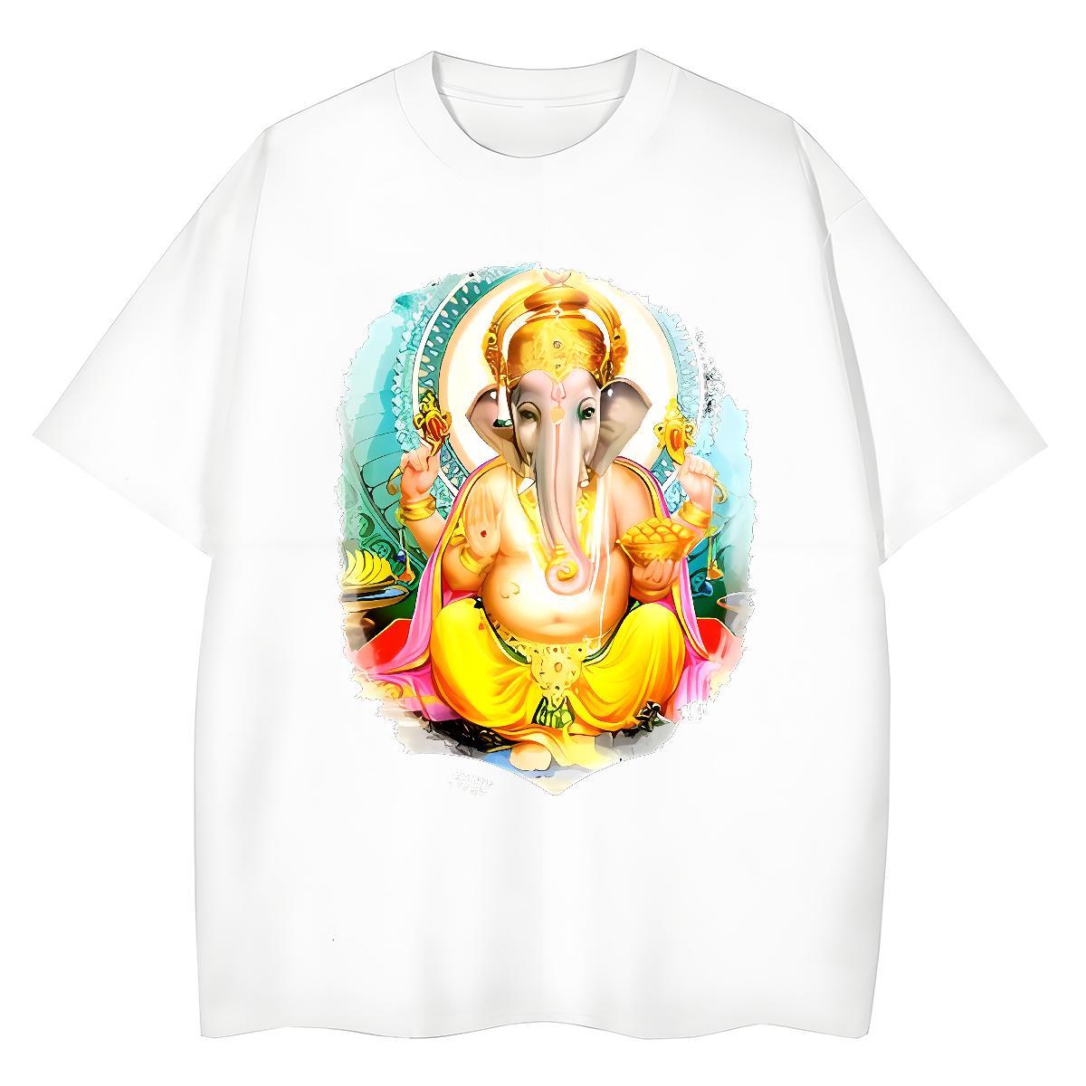 Cool Men T Shirts 230g Cotton elephant Street wear Hip Hop DIY Logo Oversized Crew Neck Breathable Men Clothes T-Shirt 2024 New Tops Tees