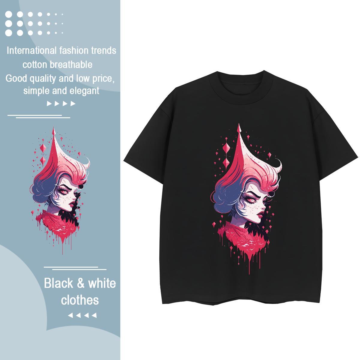 Brand Women Tshirts 100% Cotton 230g icon Casual T Shirt For Woman Round Neck Short Sleeve DIY Printed Clothes