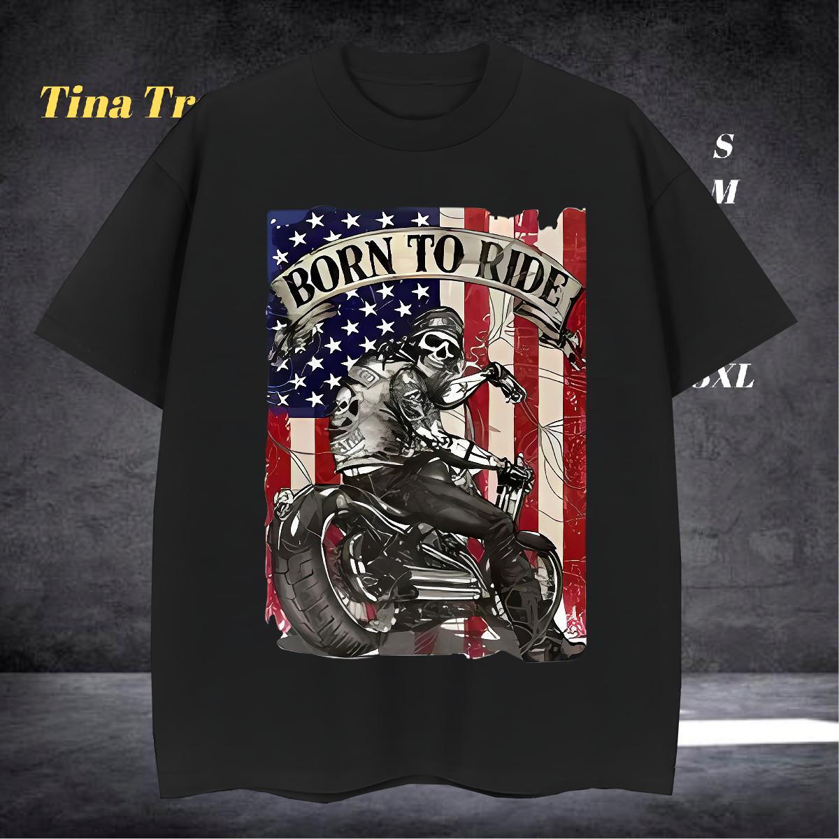 Loose T Shirts Men 230g Cotton skull Beach DIY Printed Crew Neck Breathable Tshirts Classic Casual Tops Shirt