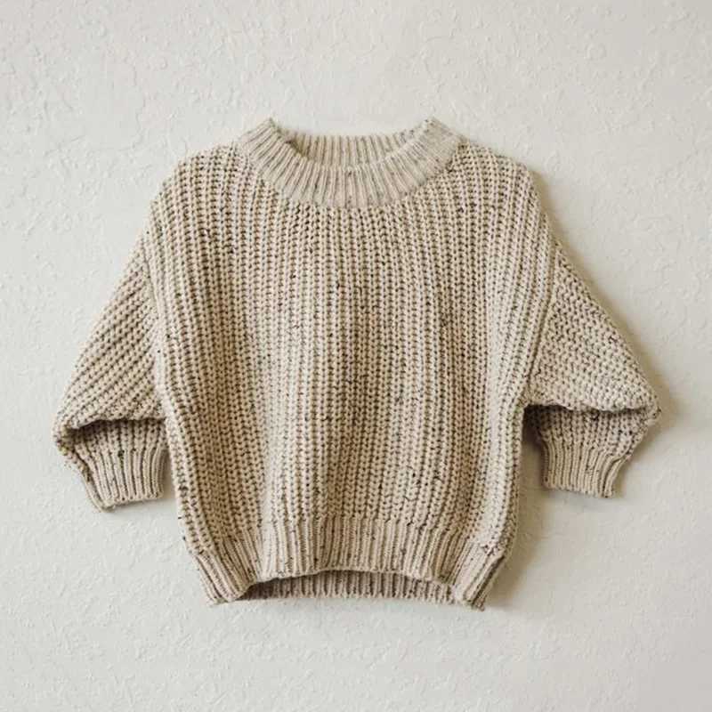 Childrens sweater solid color short and fat knitted womens sweater short sleeved spring summer winter long sleeved mens sweaterW240824