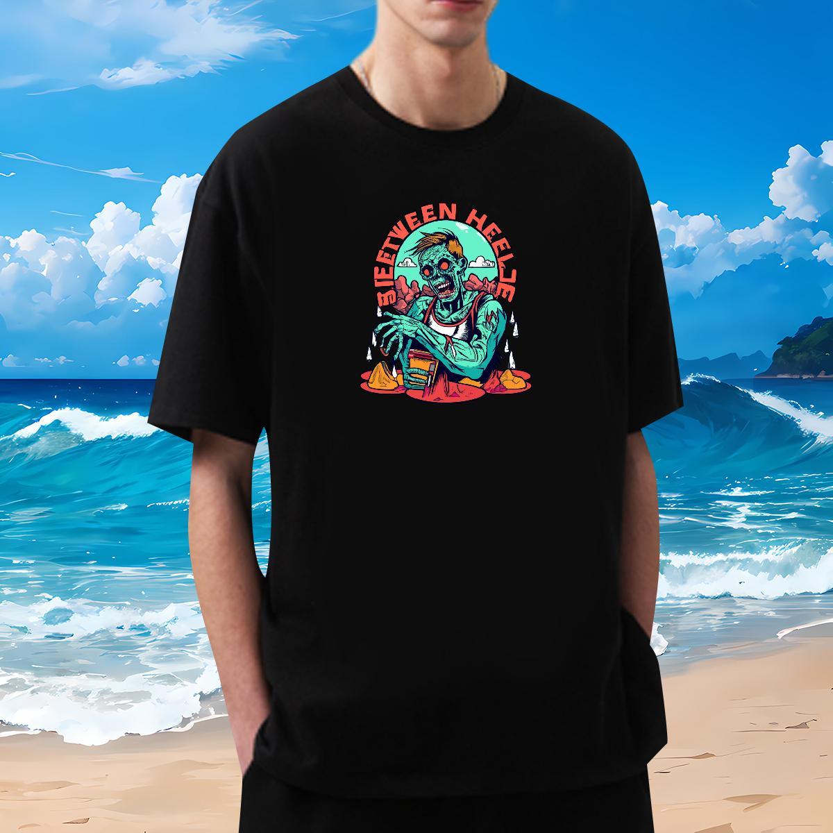 Loose Man T Shirts 100% Cotton 230g skull Sports Casual DIY Printed Breathable Soft Tshirts Stylist Wear