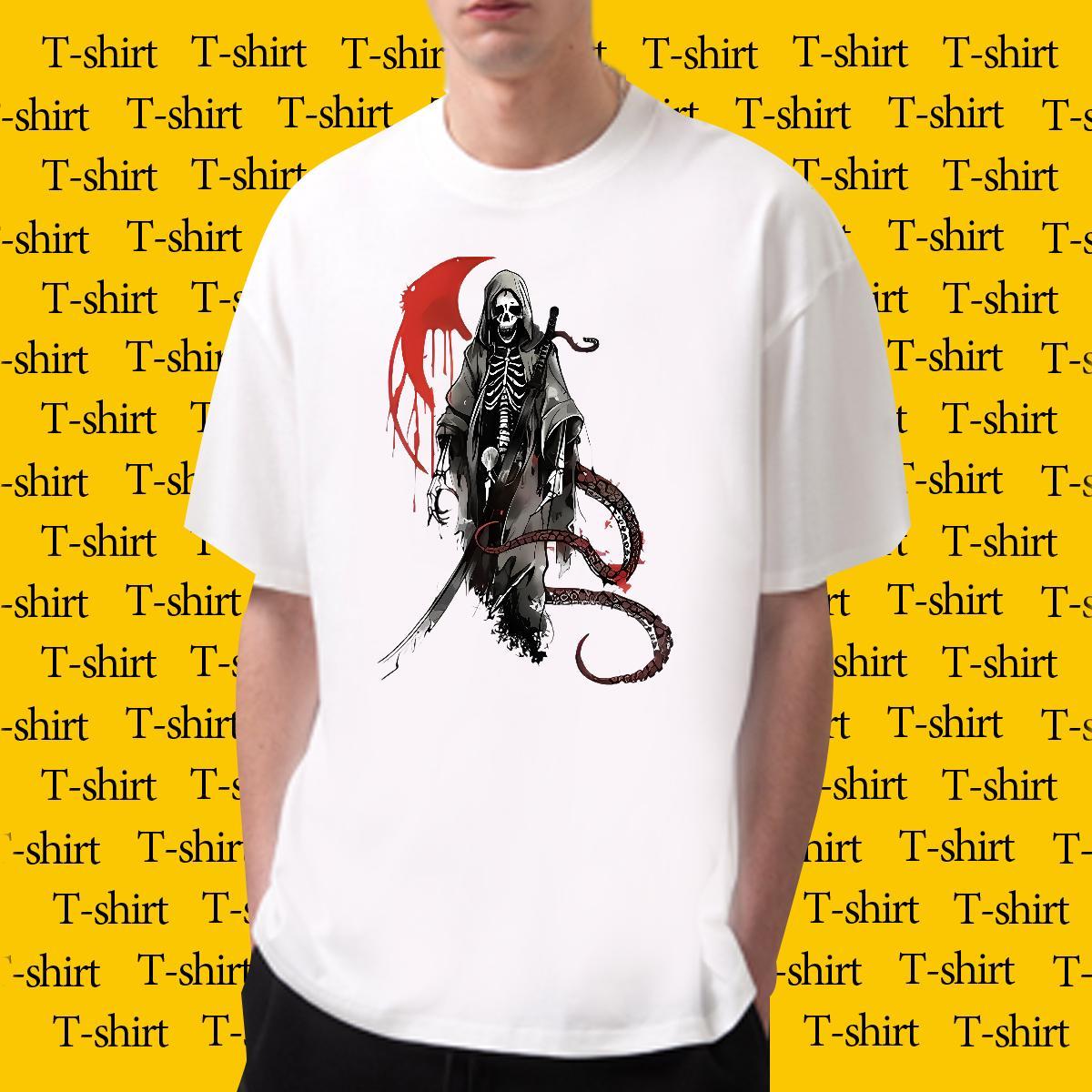 Free Shipping T-Shirts for Men 100% Cotton 230g tail Street Casual Plus Size Custom Crew Neck Breathable Tshirts Classic Tee Shirt