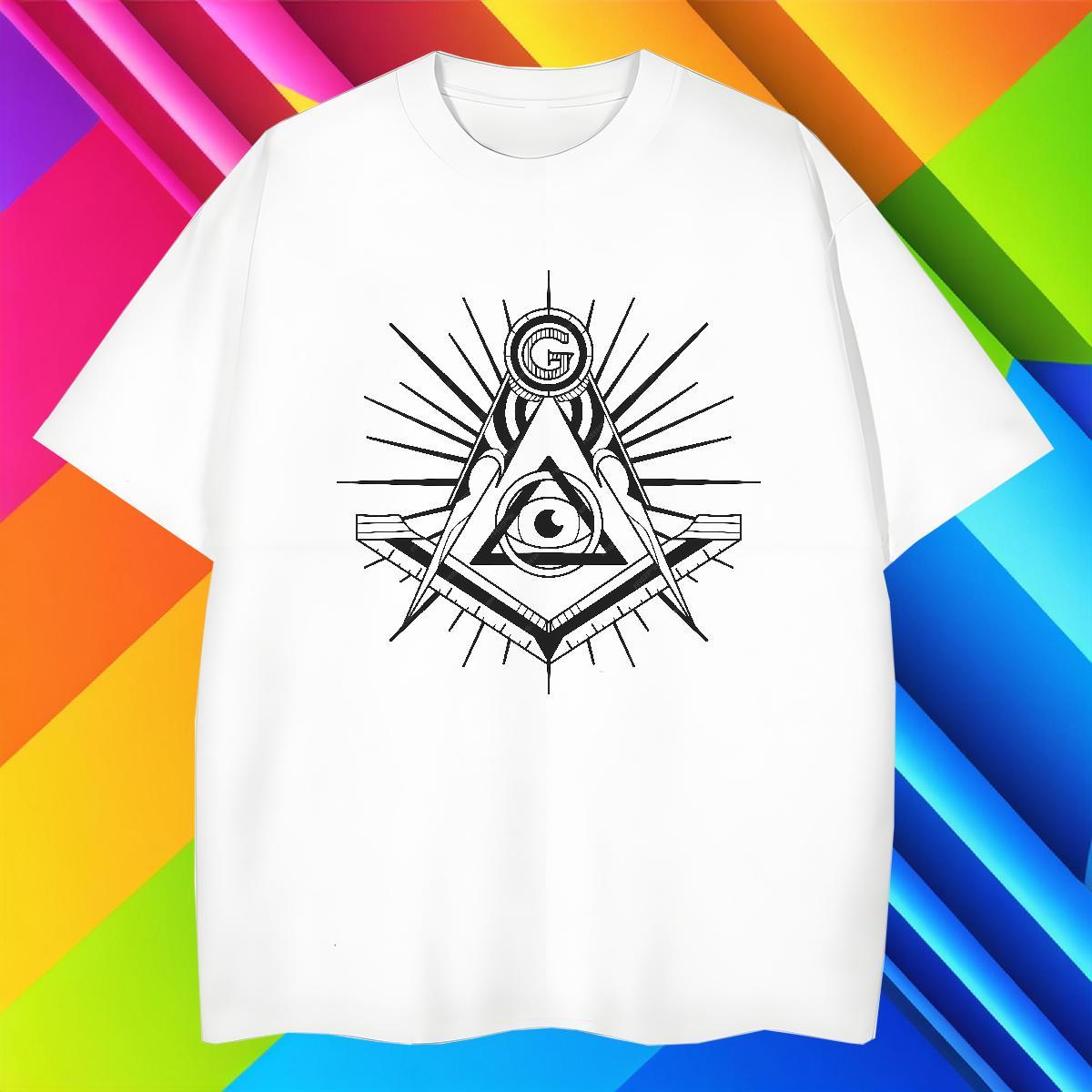 TOP Quality T Shirts Men 230g Pure Cotton eye of the devil Casual Daily Wear Custom Print Oversized Breathable Men Clothes T-Shirt New Arrival Tees