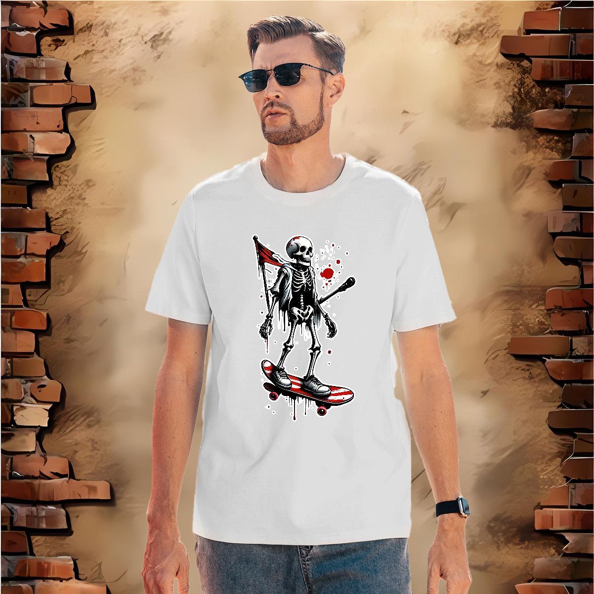 Wholesale T Shirt For Man 230g Cotton skull Summer Casual DIY Anime Breathable Crew Neck Couples T Shirts Fashion Designer Top Tees