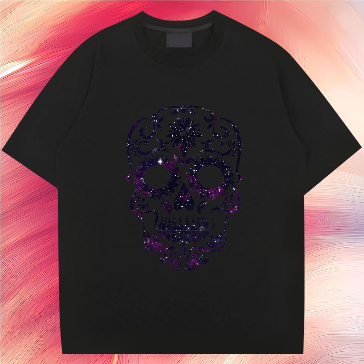 Free Shipping Mens T Shirts 230g Pure Cotton skull Hip Hop Street Plus Size Custom Breathable Men Tshirts Designer Fashion Clothings