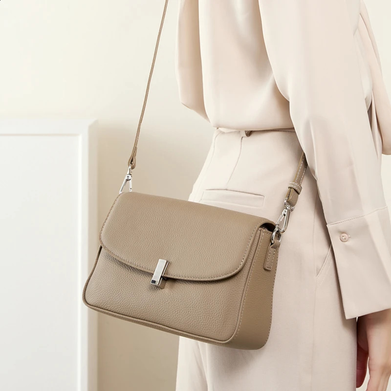 Burminsa Cowhide leather square small shoulder cross body bag for womens trend underwear handbag 240826