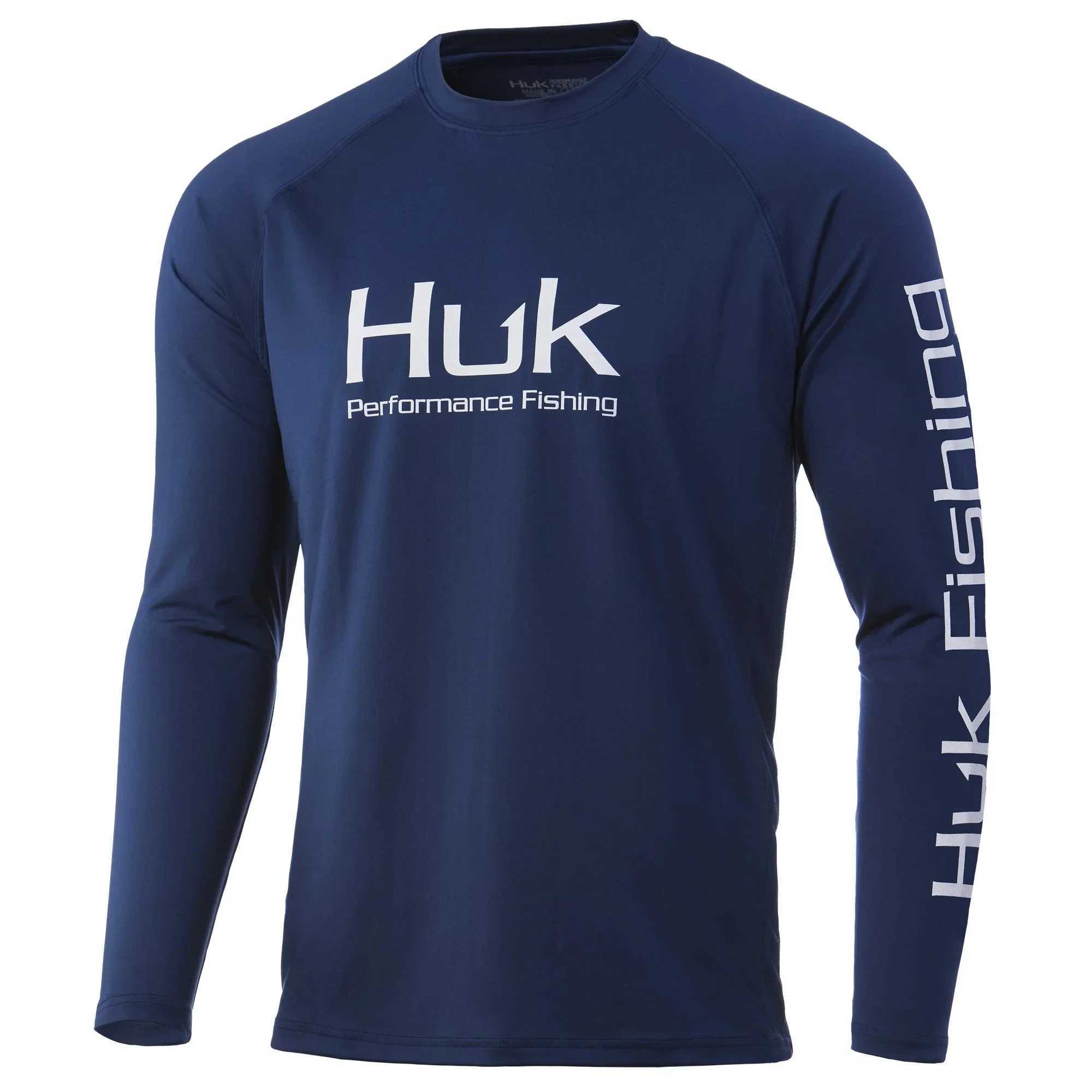 Men's T-Shirts Huk Performance Fishing Shirt Mens Ventilated Long Sleeve UV Protective Sweatshirt Breathable Top Summer Fishing Shirt Camisa Y240