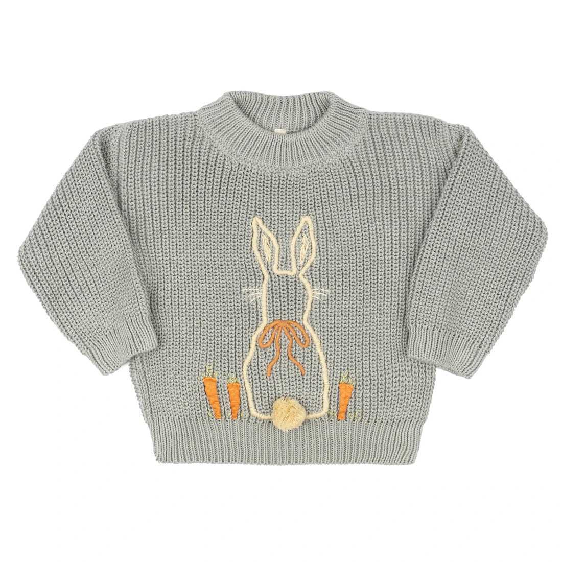 Childrens rabbit sweater ultra-fine cotton rabbit sweater zipper jumping cute childrens clothingW240824