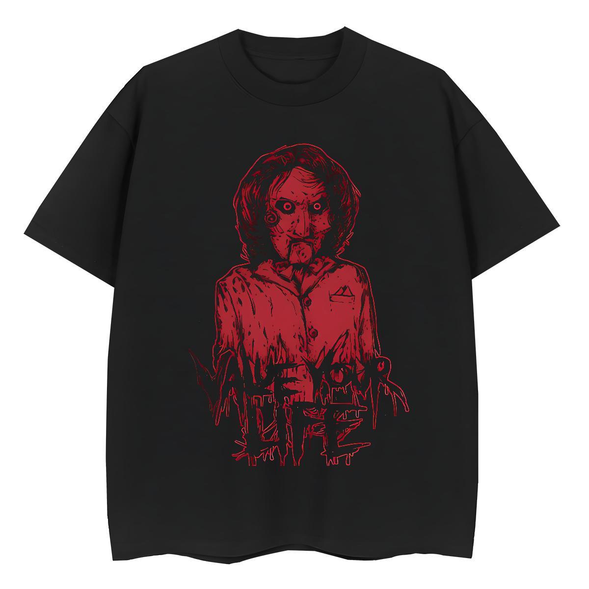 5A Unisex Tshirts 230g Cotton skull Daily Outfit T Shirts Women Breathable Short Sleeve DIY Anime Printed Top Tees