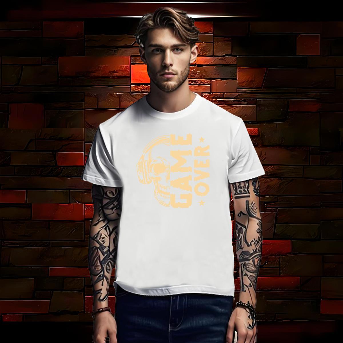 Cool Design Man T Shirts 230g Cotton skull Spring Summer Skull Breathable Crew Neck Men Tees Customized Polos