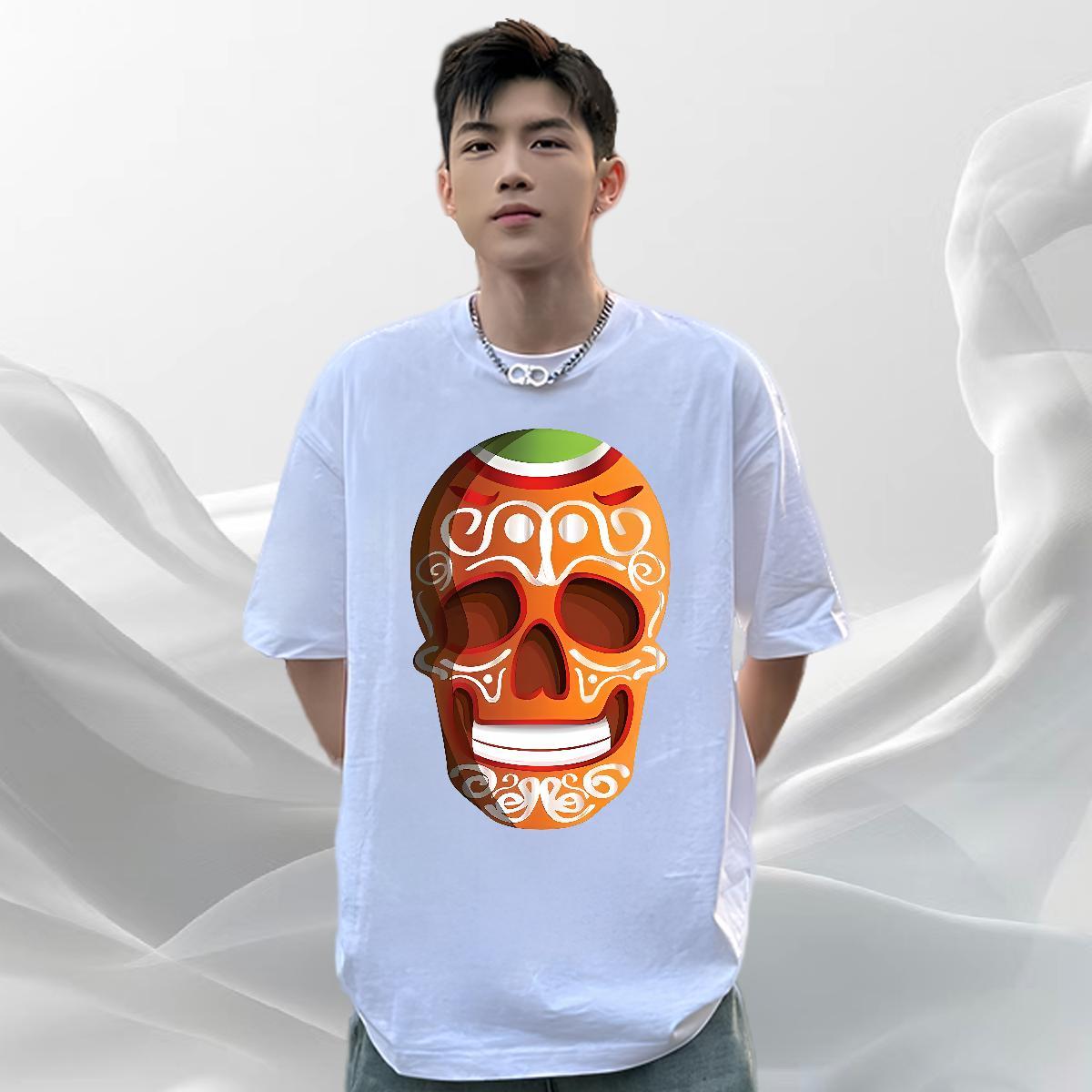 Cool Design Man T Shirts 230g Pure Cotton monster Casual Beach DIY Printed Breathable Crew Neck Men Tees 2024 Summer Clothes