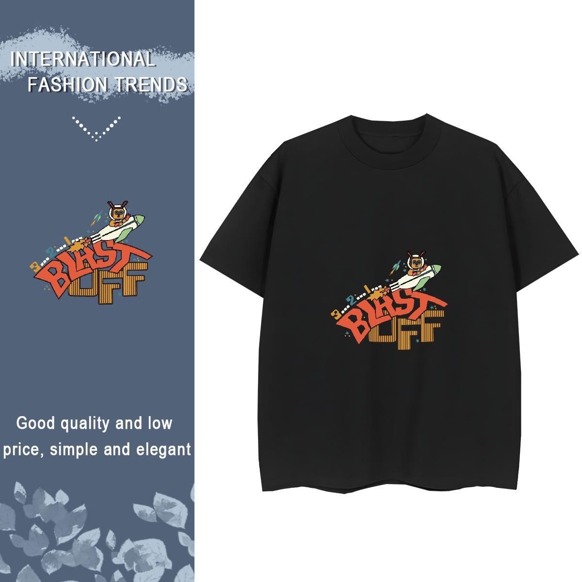 Comfortable Women Tshirts 230g 100% Cotton letter Street T Shirts Women Breathable Crew Neck DIY Printed Tees