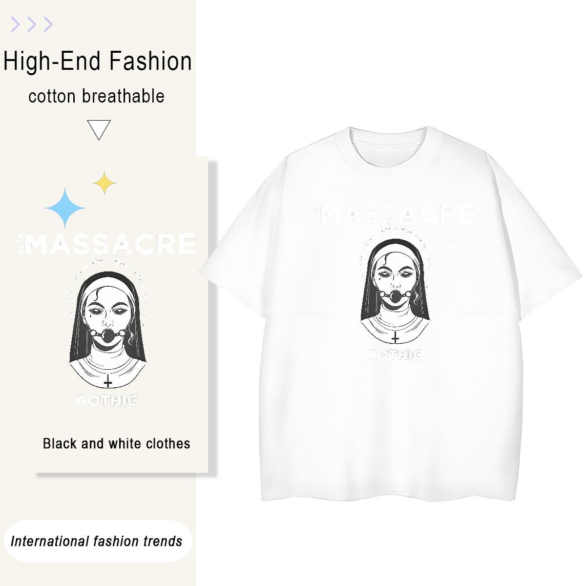 High quality Womens Tshirts 100% Cotton 230g nun Hip Hop Street Woman T Shirts Round Neck Short Sleeve Customized Clothings