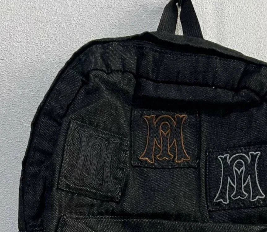 Y2k Aesthetic All Match Letter Embroidery Backpack Patchwork Vintage Gothic Schoolbags Casual Students Backpacks 241120
