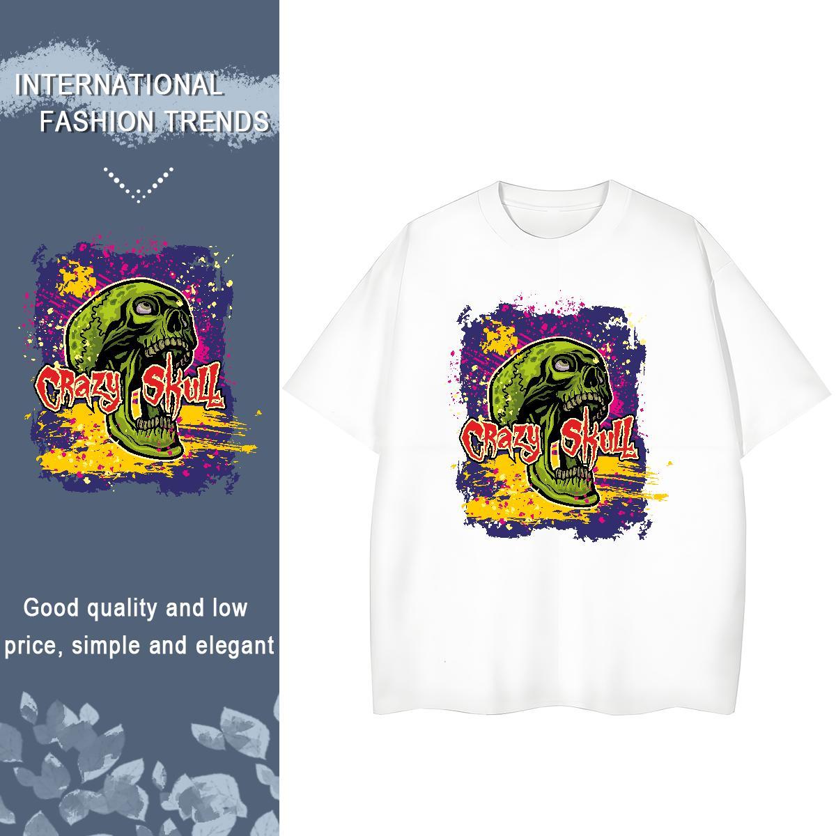 Brand Mens T Shirts 230g Pure Cotton skull Outdoor Asian Size Short Sleeve Soft Tshirts 2024 Designer Clothes
