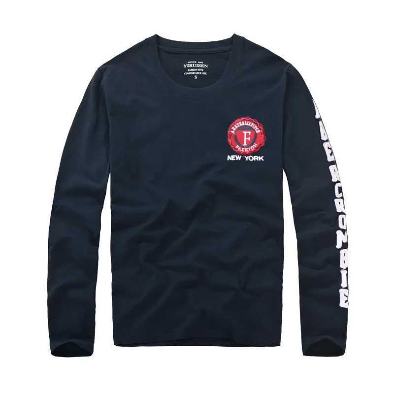 Men's T-Shirts T shirt men 100% cotton embroidery long slve Tshirts O-Neck tops high quality Men clothes Full Length Y2408268GMY