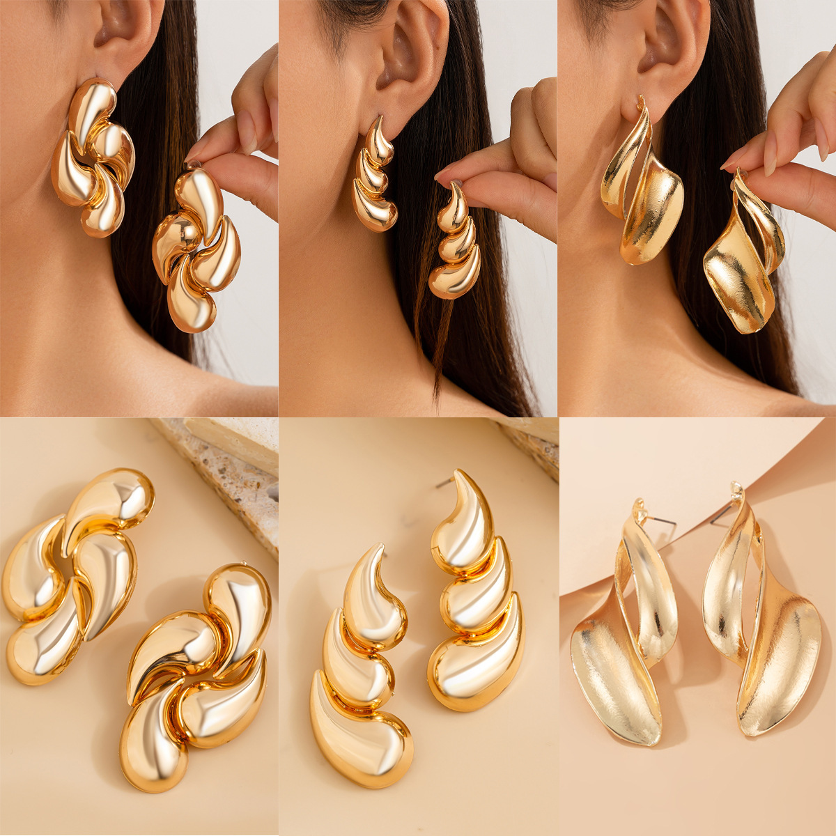 Accessories Ins Light Summer Personalized Geometric Water Drop Earrings for Women