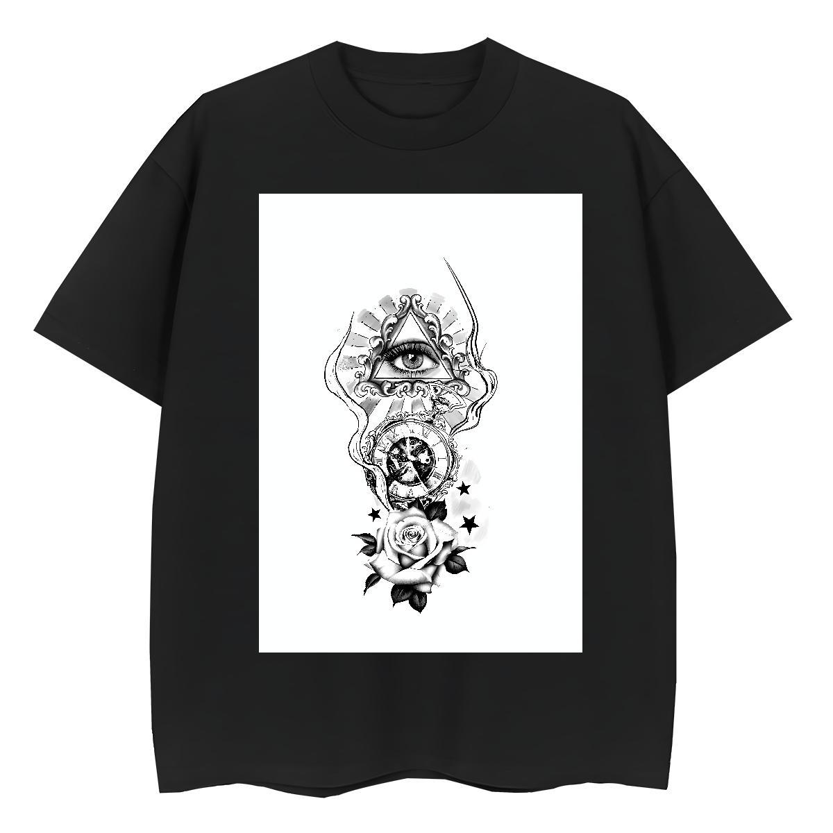 Cool Design T shirt 230g Pure Cotton eye of the devil Sport Custom Print Plus Size Crew Neck Breathable Tshirts DIY Customized Tops