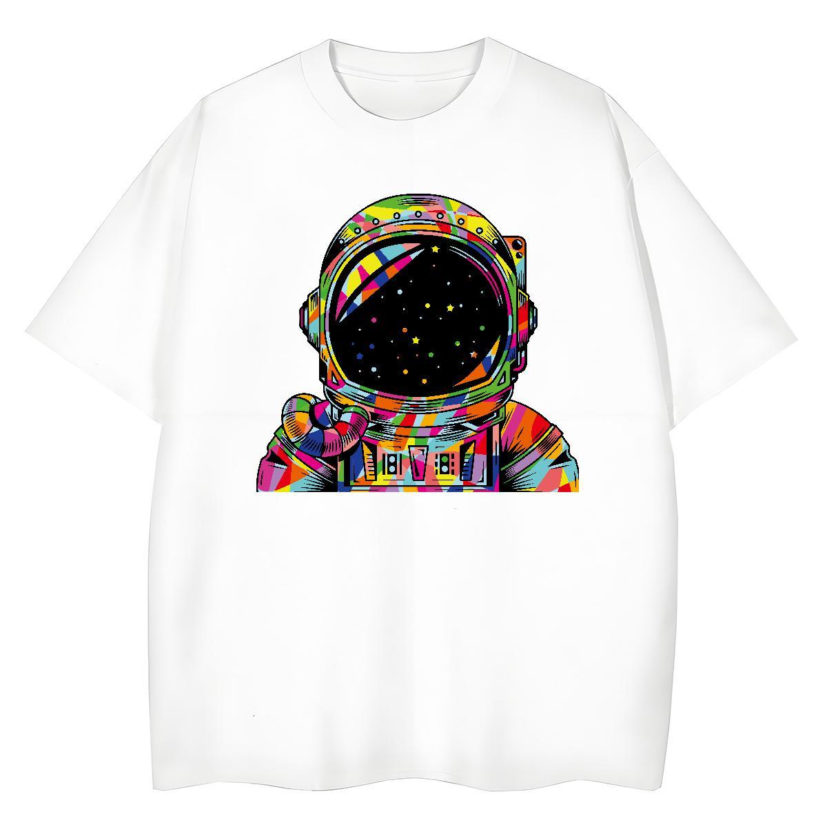 Unisex Women Tees 100% Cotton 230g outer space Sports Street Wear Womens T Shirts Comfortable Custom Printed Tshirts