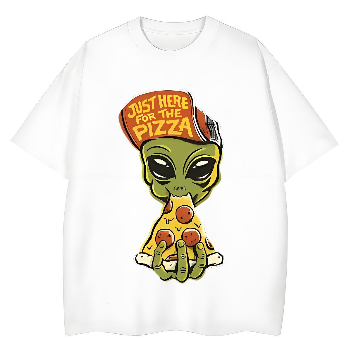 Cool Design Mens T Shirts 230g 100% Cotton pizza Sport Cartoon Printing L-4XL Breathable Soft Men Tshirts Factory Direct Top Tees
