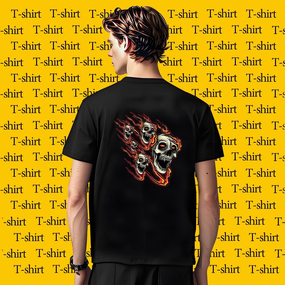 Soft Man T Shirts 100% Cotton 230g skull Hip Hop Custom Printed O Neck Short Sleeves Men Tees Casual New Top Tees