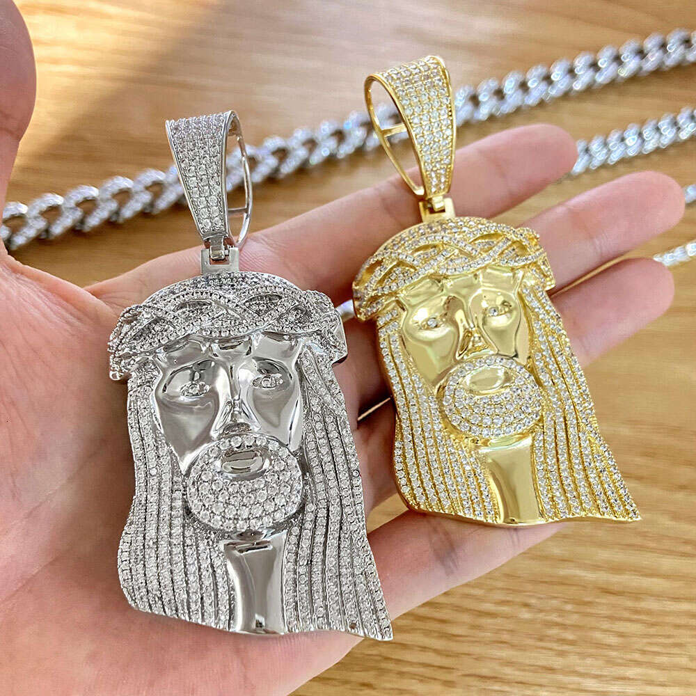 Trendy Style Full Moissanite Diamond Sparking God Charm Chain Hip Hop Jewelry Jesus Pendant S Sier Bg Men Necklace