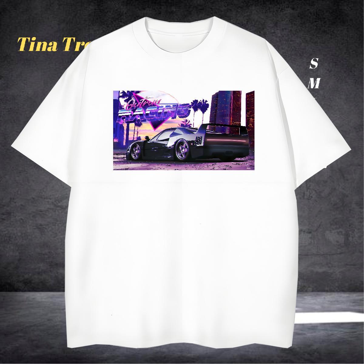 Comfortable Mens T Shirts 230g Pure Cotton car Anime Printing Street Asian Size Breathable Soft Men Tshirts Casual New Tee Shirt