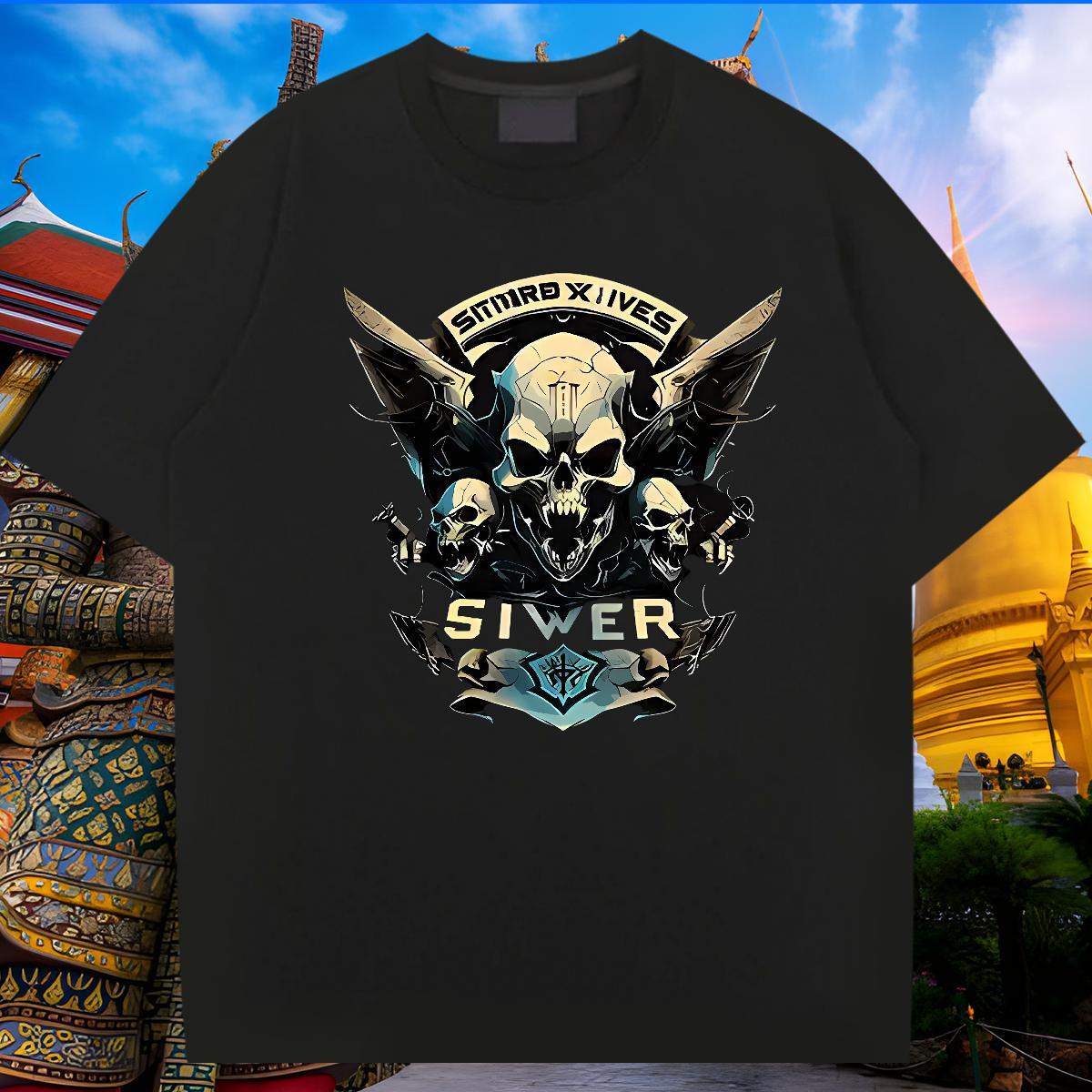 Soft T-Shirts for Men 230g Pure Cotton skull Sport DIY Printed Breathable Short Sleeve Men Tees Custom Tee Shirt
