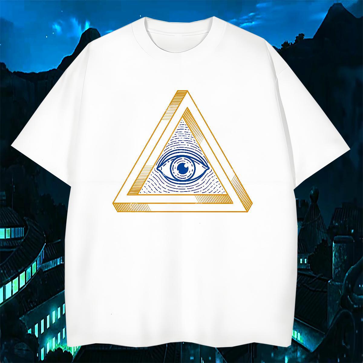 Comfortable T-Shirts 230g Cotton eye of the devil Beach Oversized 4XL Round Neck Short Sleeve Tshirt for Man Woman DIY Tshirts