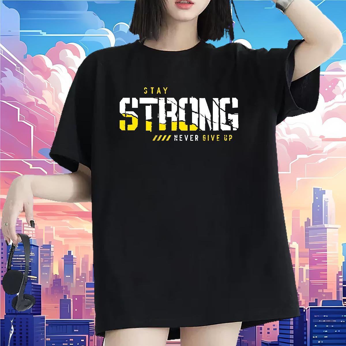 Brand Woman Tshirt 230g Pure Cotton letter Sports Casual T shirt O-Neck Short Sleeve DIY Printed Tops