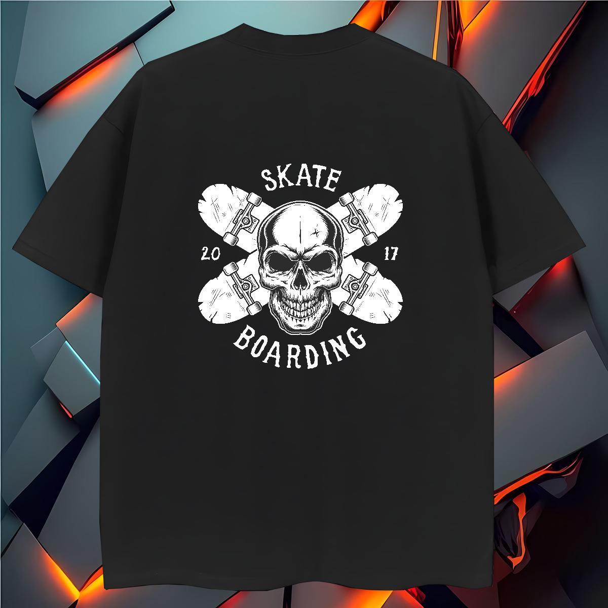 Free Shipping Men T Shirts 230g Pure Cotton skull Outdoor DIY Logo Oversized Breathable Short Sleeve Tshirt for Man Woman Casual New Tops Tees