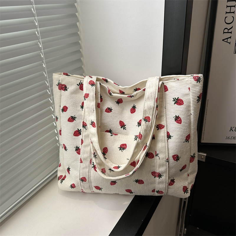 Handheld tote bag large capacity beautiful simple fashionable college style casual personalized shoulder bag