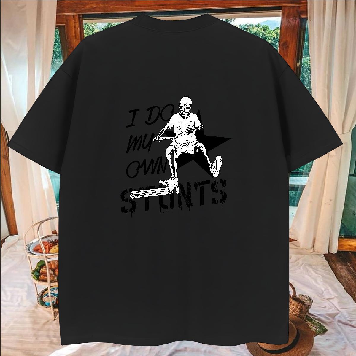 Soft T-Shirts 230g Pure Cotton skull Daily Wear Custom Cartoon Breathable Short Sleeve Men Tees DIY Tees Shirts