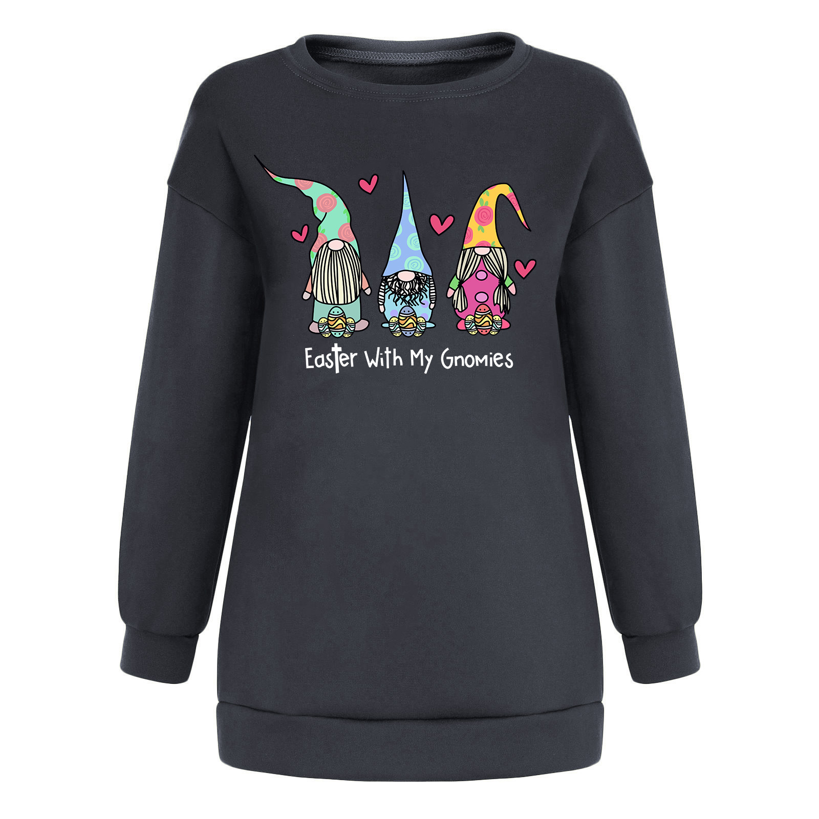 Loose shoulder sweatshirt with three Santa Claus letter prints, casual round neck, thick hoodie dongdumaoyi
