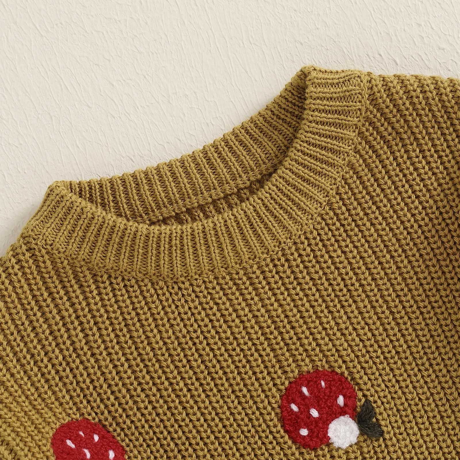 Citgeett autumn preschool newborn girl boy sweater casual embroidery warm knit long sleeved floral knit dressW240824