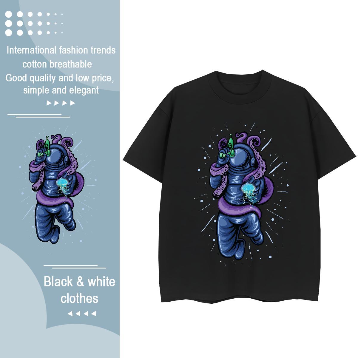 Brand Women Tees 100% Cotton 230g space Sports Street Wear T Shirt For Woman Crew Neck DIY Logo Top Shirts