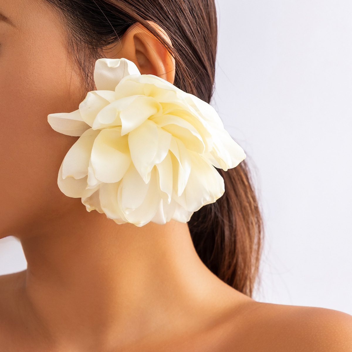 Exaggerated Fabric Design for Jewelry: Big Summer Earrings, Small Flower Earrings