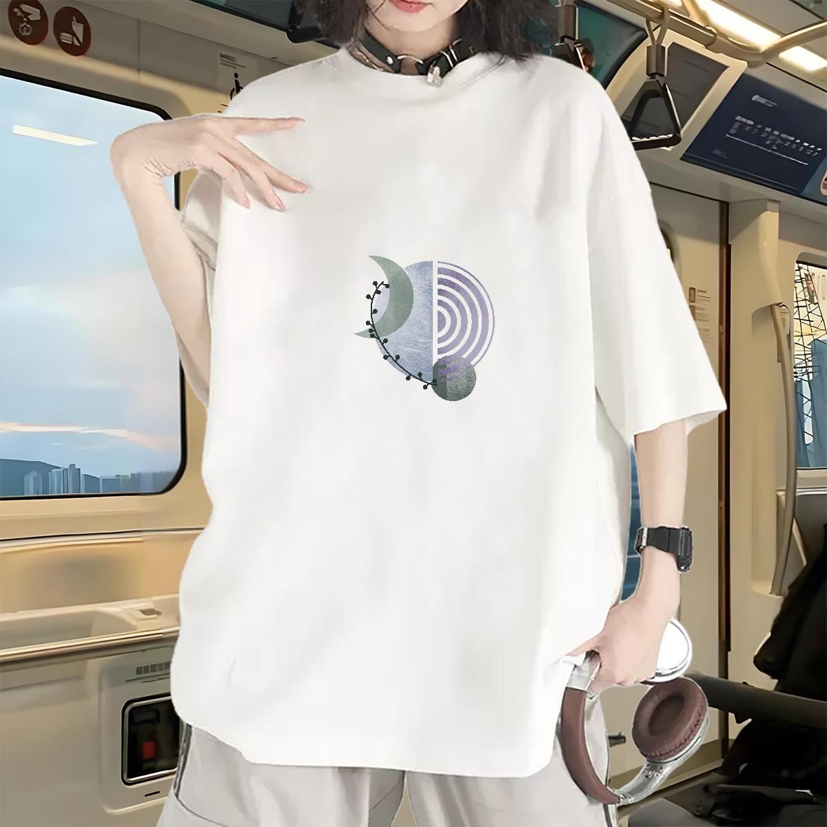 Free Shipping Lady T shirt 230g Cotton icon Sports Casual Woman T Shirts Breathable Soft White Plus Size Wear