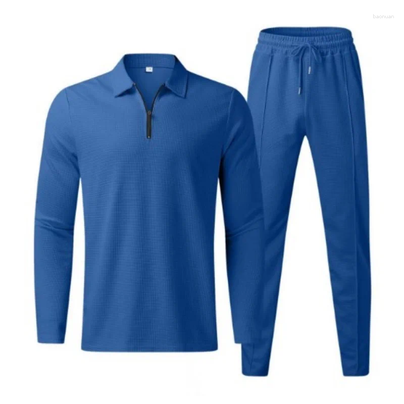 Men's Tracksuits High Quality Casual Sets Summer Cool Breathable Sportwear Two-piecesMen Short-sleeved Polo Shirt Pants